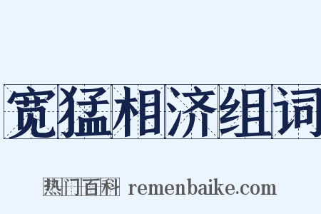 宽猛相济组词是什么意思的图片